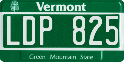 VT license plate LDP825