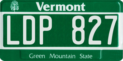 VT license plate LDP827