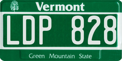 VT license plate LDP828