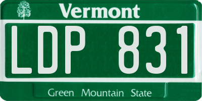VT license plate LDP831