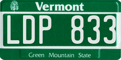 VT license plate LDP833