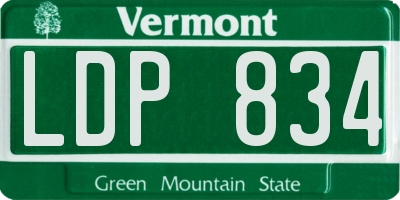VT license plate LDP834