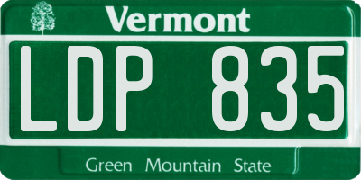 VT license plate LDP835