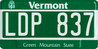 VT license plate LDP837