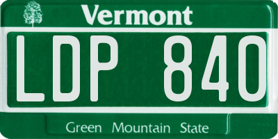 VT license plate LDP840