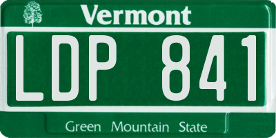 VT license plate LDP841