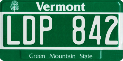 VT license plate LDP842