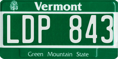 VT license plate LDP843