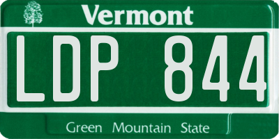 VT license plate LDP844