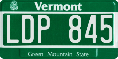 VT license plate LDP845