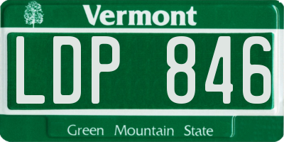 VT license plate LDP846