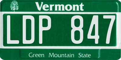 VT license plate LDP847