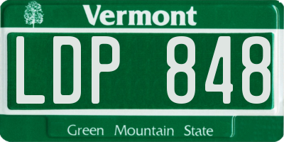 VT license plate LDP848