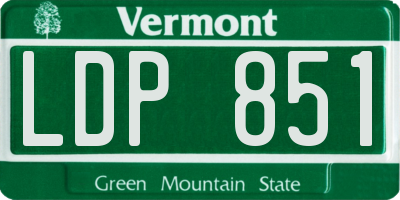 VT license plate LDP851