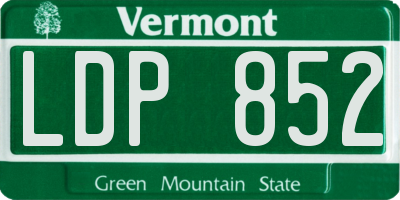 VT license plate LDP852