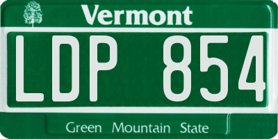 VT license plate LDP854