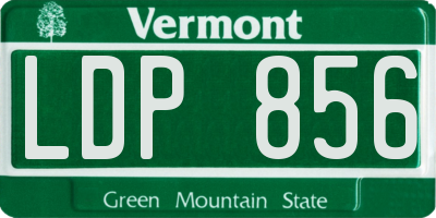 VT license plate LDP856