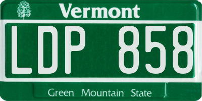 VT license plate LDP858