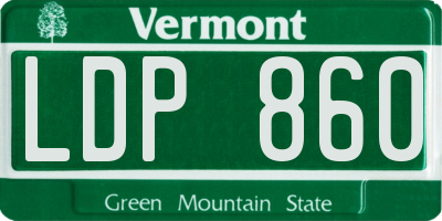 VT license plate LDP860