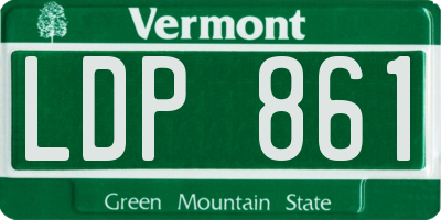 VT license plate LDP861