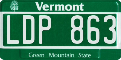 VT license plate LDP863