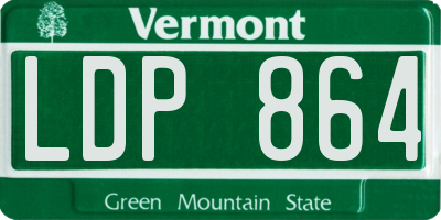 VT license plate LDP864
