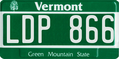 VT license plate LDP866