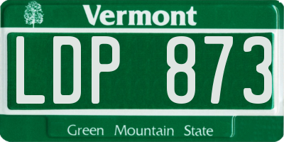 VT license plate LDP873