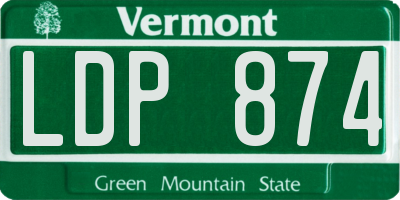 VT license plate LDP874
