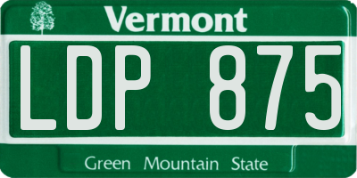 VT license plate LDP875