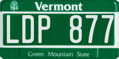 VT license plate LDP877