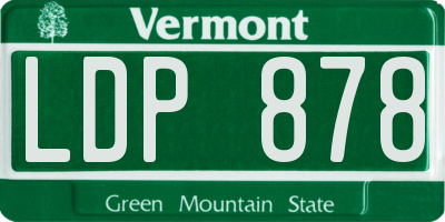 VT license plate LDP878