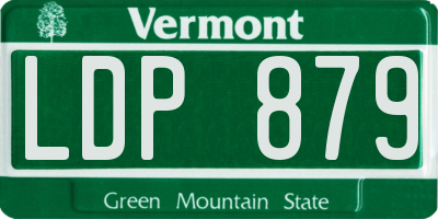 VT license plate LDP879