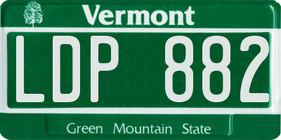 VT license plate LDP882