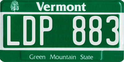 VT license plate LDP883