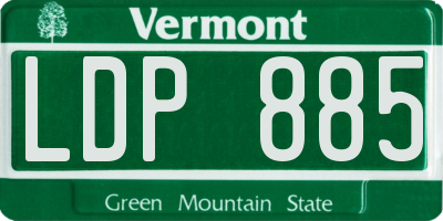 VT license plate LDP885