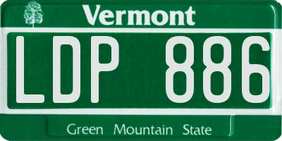 VT license plate LDP886