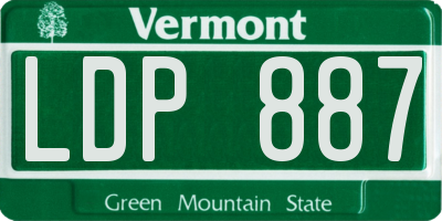 VT license plate LDP887