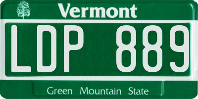 VT license plate LDP889