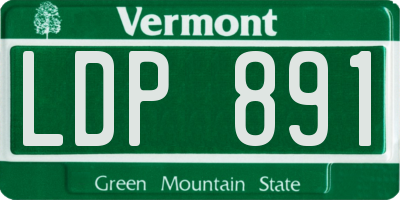 VT license plate LDP891