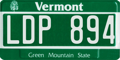 VT license plate LDP894