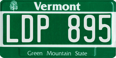 VT license plate LDP895
