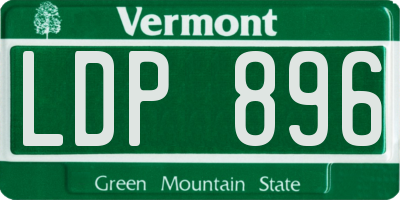 VT license plate LDP896