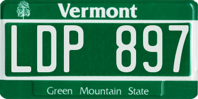 VT license plate LDP897
