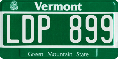 VT license plate LDP899