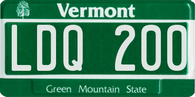 VT license plate LDQ200
