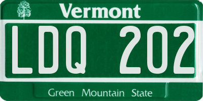 VT license plate LDQ202