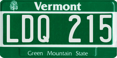 VT license plate LDQ215