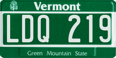 VT license plate LDQ219