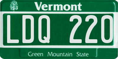 VT license plate LDQ220